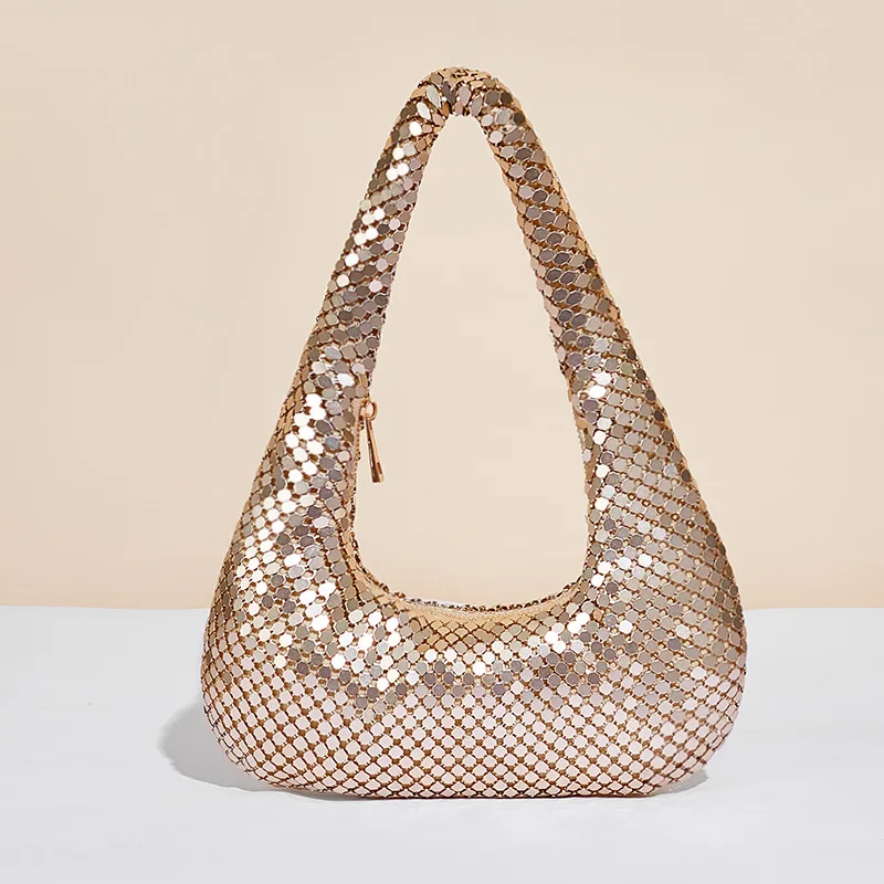 Women's Glittering Golden Aluminum Tablet Dinner Bag Casual Diamond Yuan Dazzling Famous Zipper Handbag 2025 Party Underarm Bag
Women's Glittering Golden Aluminum Tablet Dinner Bag Casual Diamond Yuan Dazzling Famous Zipper Handbag 2025 Party Underarm Bag