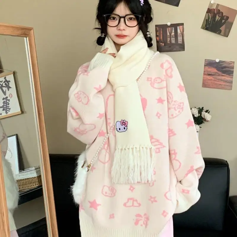 Kawaii Hello Kittys Sweater Fall Winter Fashion Knitwear Girl Cute Pullovers Cartoon Korean Knitted Tops Woman Clothes Xsma Gift
Kawaii Hello Kittys Sweater Fall Winter Fashion Knitwear Girl Cute Pullovers Cartoon Korean Knitted Tops Woman Clothes Xsma Gift