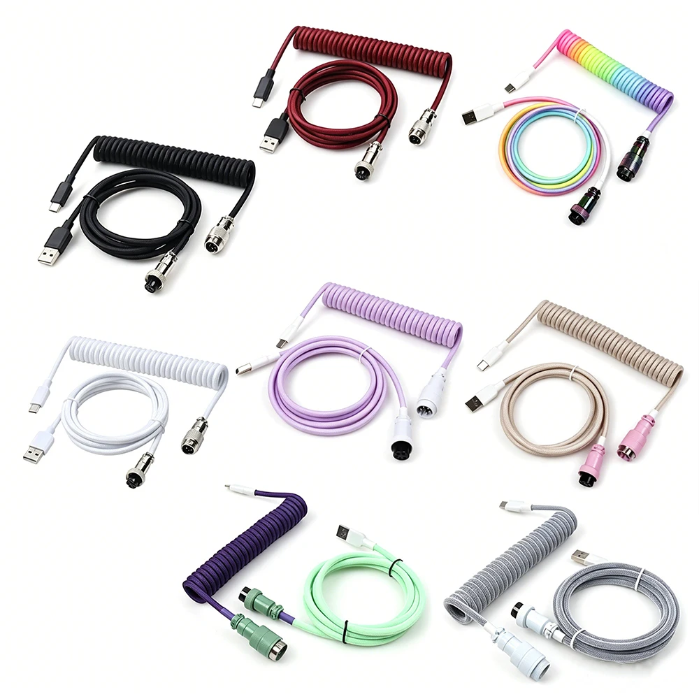 Type C To USB-A Mechanical Coiled Keyboard Cable Detachable Metal Aviator Double Sleeved Wire for Tuzi Mechanical Keyboard
Type C To USB-A Mechanical Coiled Keyboard Cable Detachable Metal Aviator Double Sleeved Wire for Tuzi Mechanical Keyboard