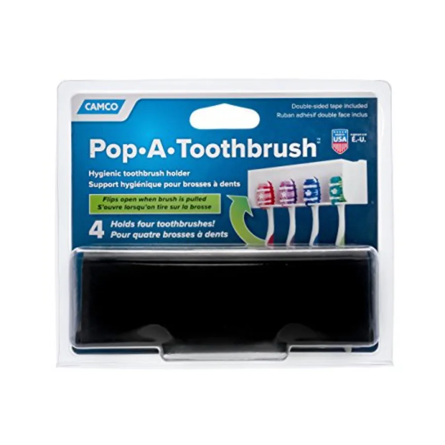 Camco Pop-A-Toothbrush Hygienic Toothbrush Holder Holds 4 toothbrushes Black 57207
Camco Pop-A-Toothbrush Hygienic Toothbrush Holder Holds 4 toothbrushes Black 57207