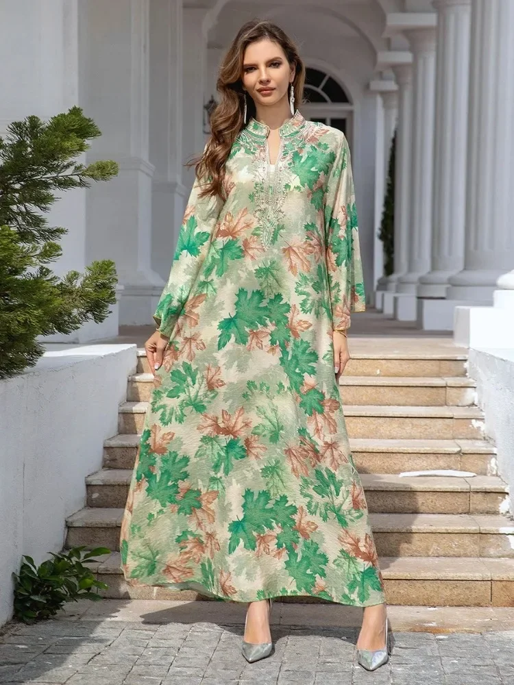 2025 Summer Abaya Ramadan Dubai Elegant Floral Print Maxi Abaya Moroccan Embroidery Loose Flare Sleeve Kaftan Muslim Dresses
2025 Summer Abaya Ramadan Dubai Elegant Floral Print Maxi Abaya Moroccan Embroidery Loose Flare Sleeve Kaftan Muslim Dresses