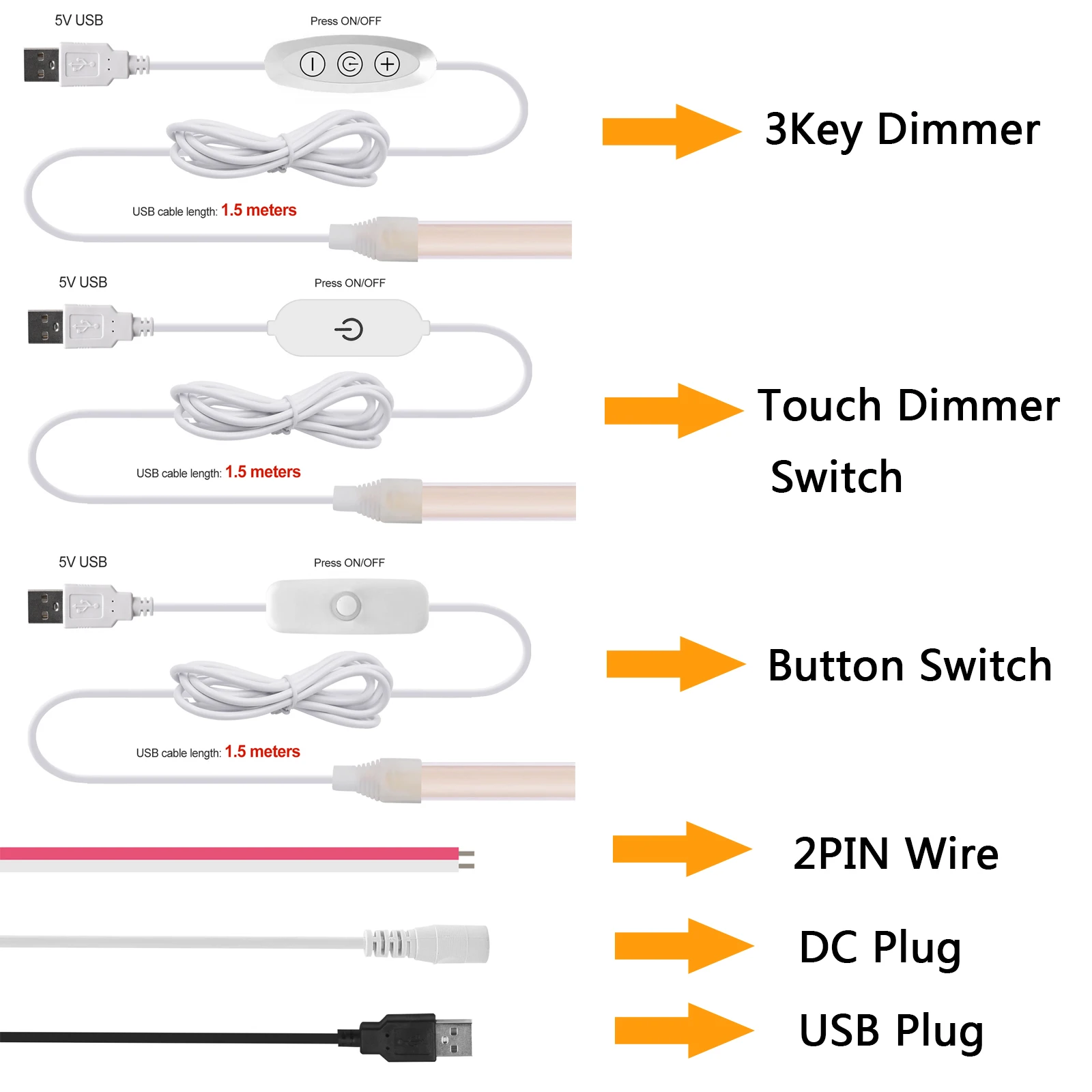 IP68 Waterproof COB Neon LED Strip 5V USB With Dimmer Switch 320LEDs/M 3000k 4000k 6000k Flexible Tube Lamp 0.5m 1m 2m 3m 4m 5m
IP68 Waterproof COB Neon LED Strip 5V USB With Dimmer Switch 320LEDs/M 3000k 4000k 6000k Flexible Tube Lamp 0.5m 1m 2m 3m 4m 5m