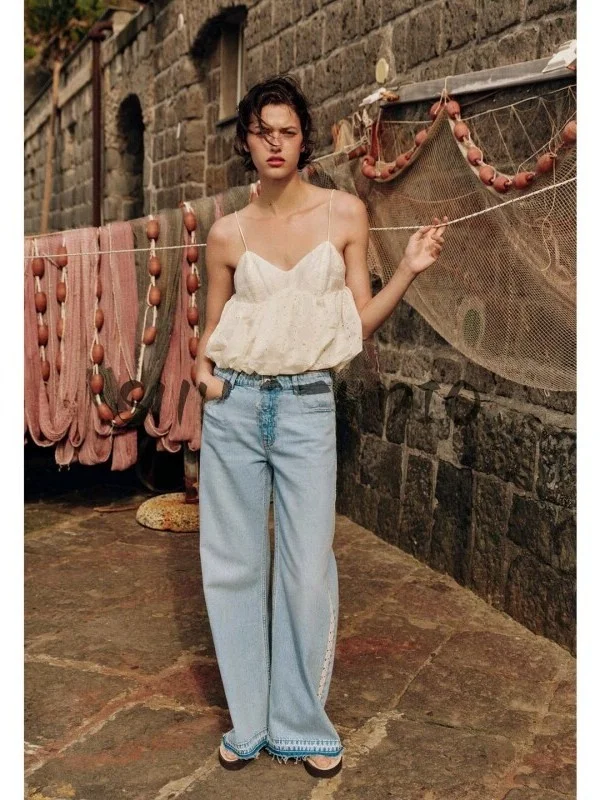 Summer Women's High Waist Wide Leg Zipper Style Spliced Denim Jeans Comfortable Straight Fit Medium Stretch Polyester Fiber
Summer Women's High Waist Wide Leg Zipper Style Spliced Denim Jeans Comfortable Straight Fit Medium Stretch Polyester Fiber