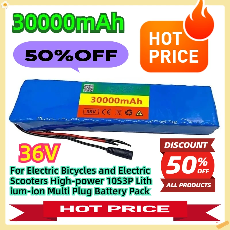 36V 30A For Electric Bicycles and Electric Scooters High-power 10S3P Lithium-ion Multi Plug Battery Pack
36V 30A For Electric Bicycles and Electric Scooters High-power 10S3P Lithium-ion Multi Plug Battery Pack