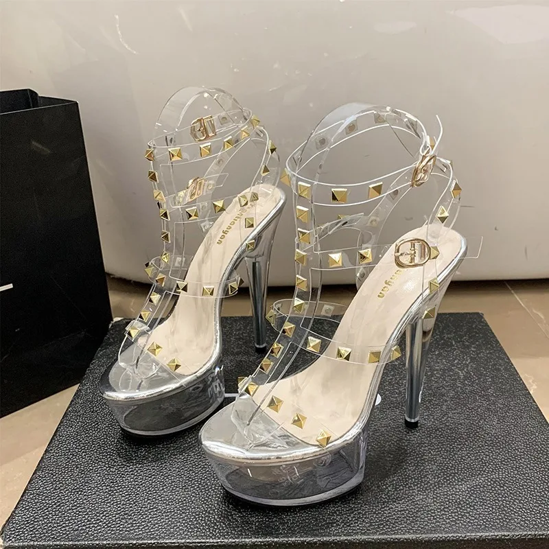 New Women's Shoes Luxury Rivet Roman High Heel Sandals Designer Shoes for Women Fashion 15cm Ultra High Heels Sandalias De Mujer
New Women's Shoes Luxury Rivet Roman High Heel Sandals Designer Shoes for Women Fashion 15cm Ultra High Heels Sandalias De Mujer