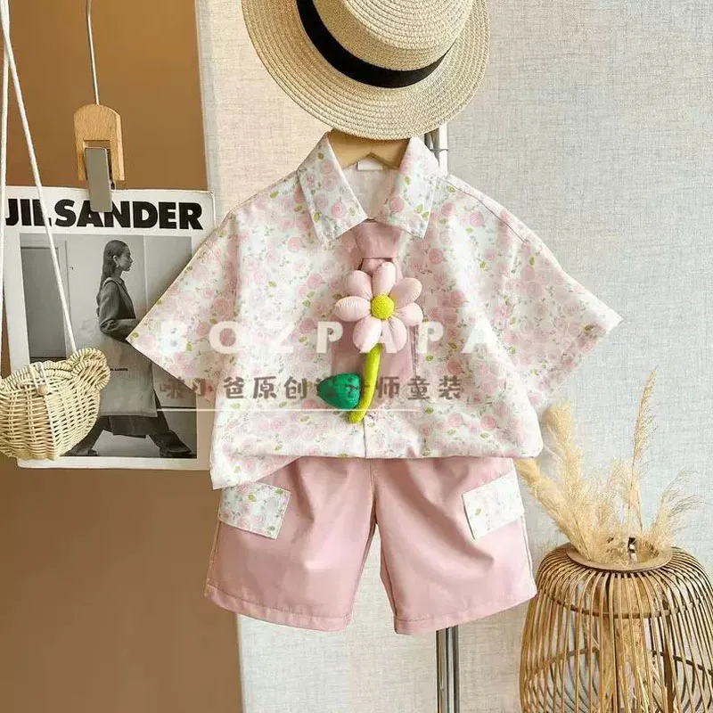 Summer Fashion Baby Boys Cute Short Sleeve TShirt+Shorts Tie 2pcs Children Set Casual Sportswear Streetwear Handsome Suits
Summer Fashion Baby Boys Cute Short Sleeve TShirt+Shorts Tie 2pcs Children Set Casual Sportswear Streetwear Handsome Suits