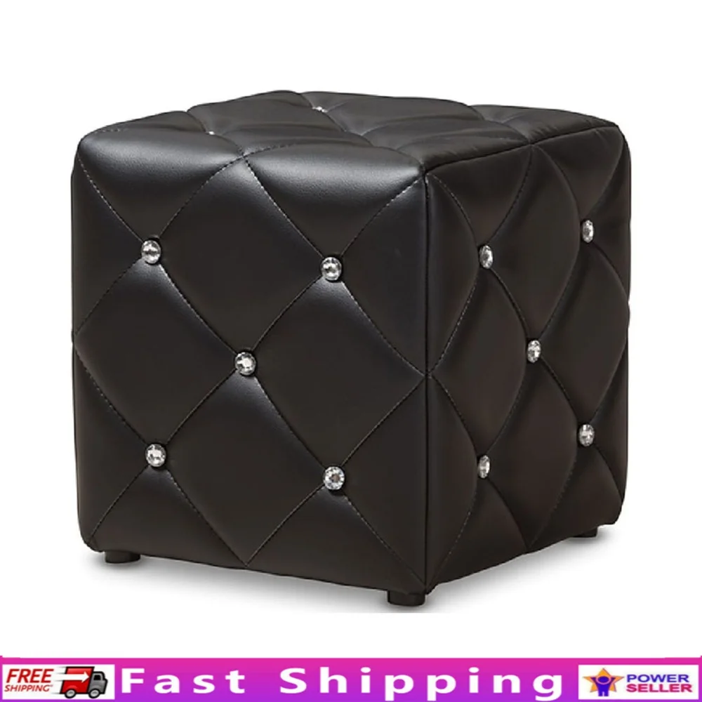 Modern Faux Leather Upholstered Ottoman Button Tufted Design with Faux Crystal Details Compact Indoor Seating Furniture
Modern Faux Leather Upholstered Ottoman Button Tufted Design with Faux Crystal Details Compact Indoor Seating Furniture