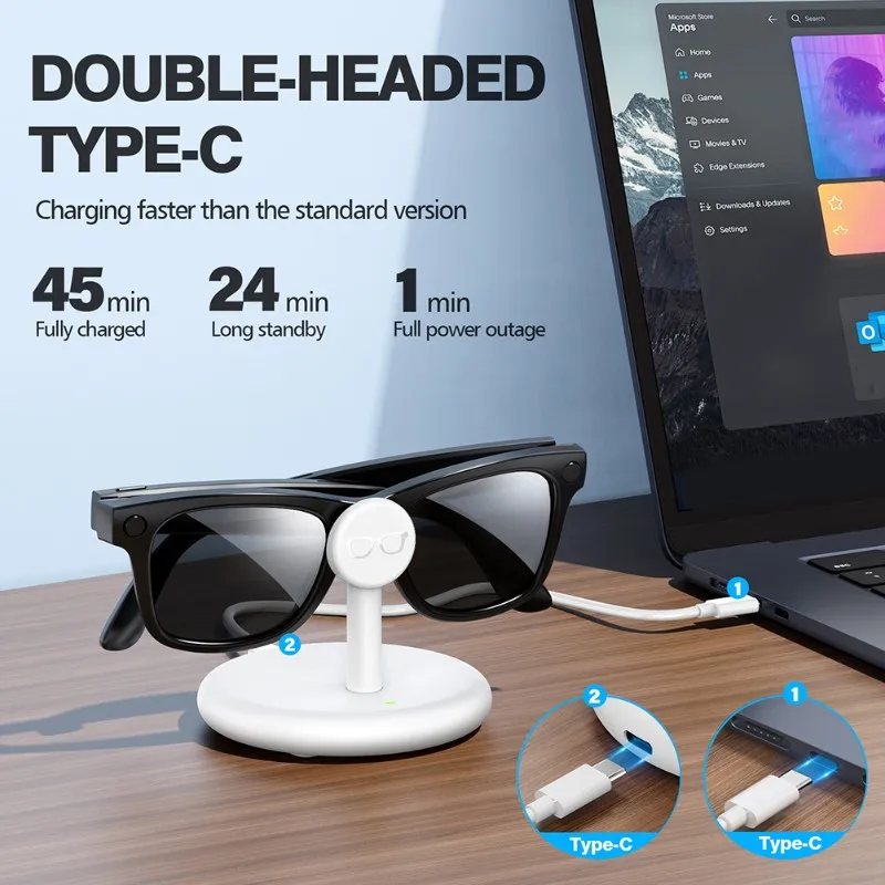 Universal For Smart Glasses Charging Dock-For Meta Compatible-USB-C PD Fast Charge Support
Universal For Smart Glasses Charging Dock-For Meta Compatible-USB-C PD Fast Charge Support