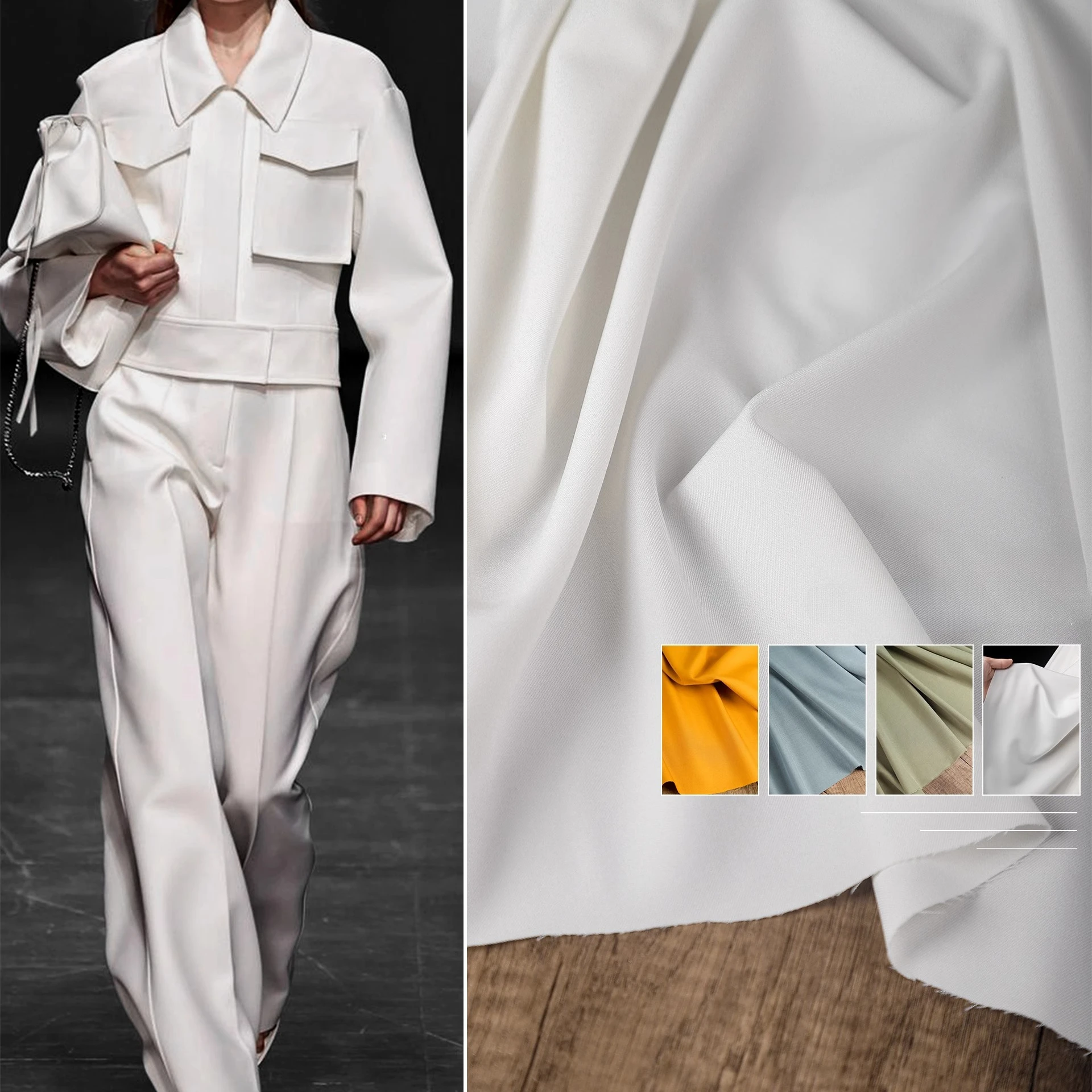 8-color solid color spring and summer anti-wrinkle suit fabric, non-elastic sewn suit style clothing and accessory diy fabric
8-color solid color spring and summer anti-wrinkle suit fabric, non-elastic sewn suit style clothing and accessory diy fabric