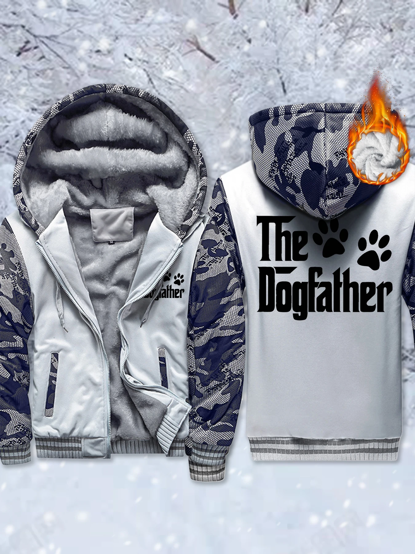 The Dog Father Letter And Paw Print Prints Fleece Basic Jacket Men Fashion Winter Coat Warm Thicken Hoody Zipper Comfy Outwear
The Dog Father Letter And Paw Print Prints Fleece Basic Jacket Men Fashion Winter Coat Warm Thicken Hoody Zipper Comfy Outwear