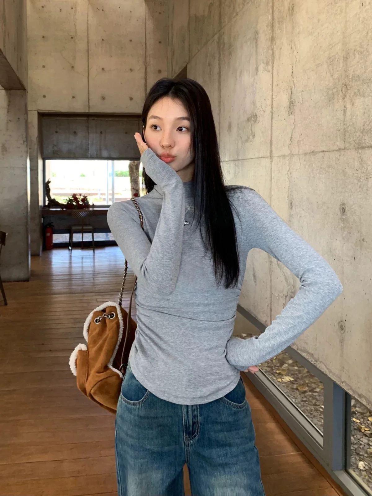 plus Size Women's Long Sleeve Fleece Lined Waist Cinching Half High Neck Base Shirt Slim Fit T-Shirt Inner Wear Casual Top
plus Size Women's Long Sleeve Fleece Lined Waist Cinching Half High Neck Base Shirt Slim Fit T-Shirt Inner Wear Casual Top