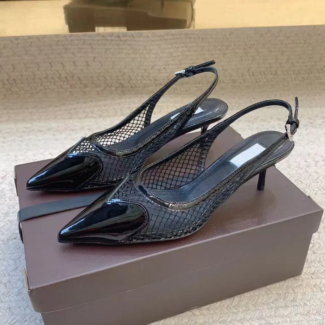 Genuine Leather Mid Heel Pointed Shallow Mouth Splicing Mesh Mouller Shoes Love Pointed High Heels Back Empty Women's Sandals
Genuine Leather Mid Heel Pointed Shallow Mouth Splicing Mesh Mouller Shoes Love Pointed High Heels Back Empty Women's Sandals