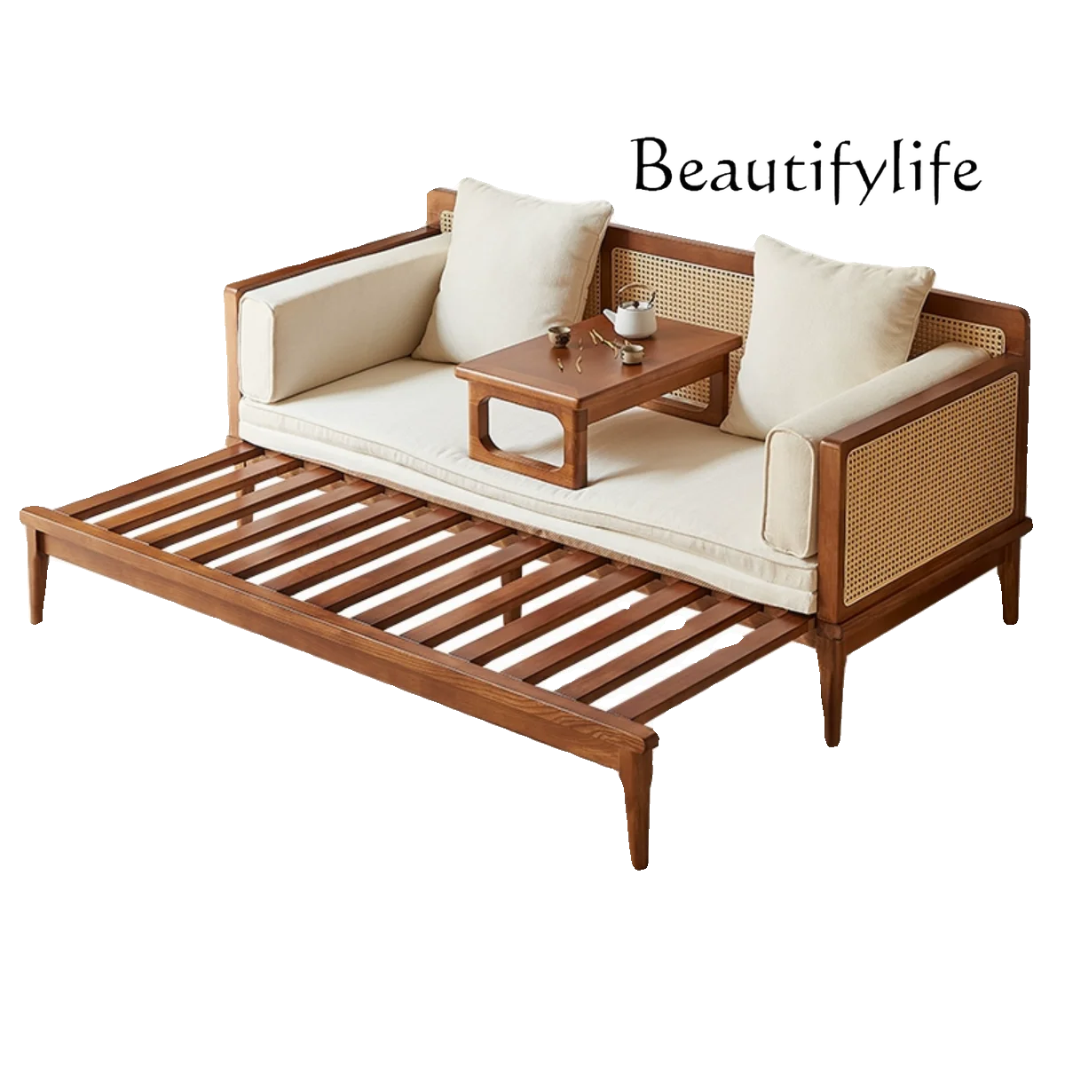 Solid wood sofa bed Arhat bed Small apartment dual-purpose retractable sofa Log wind retro rattan decoration
Solid wood sofa bed Arhat bed Small apartment dual-purpose retractable sofa Log wind retro rattan decoration
