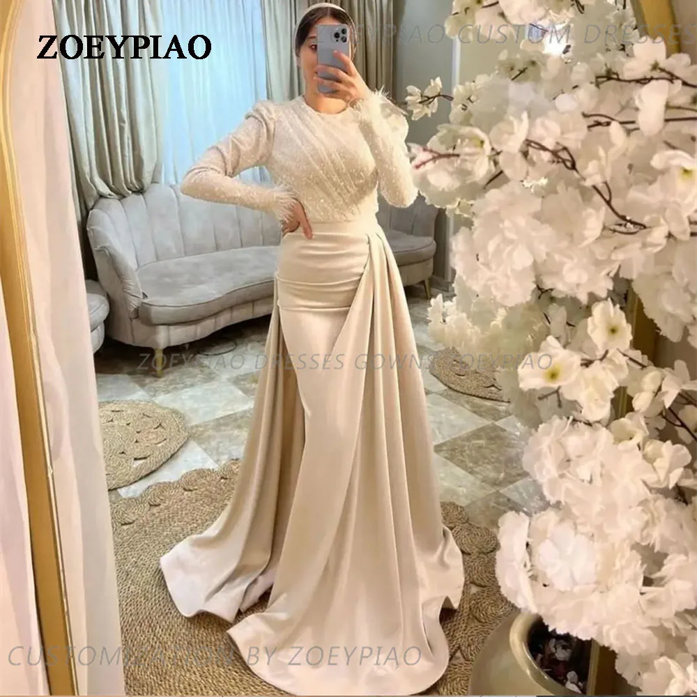 Boho Shiny Full Sequins Sleeves Mermaid Wedding Gown Detachable Train O-Neck Wedding Dress Beads Feather Bridal Evening Gown
Boho Shiny Full Sequins Sleeves Mermaid Wedding Gown Detachable Train O-Neck Wedding Dress Beads Feather Bridal Evening Gown