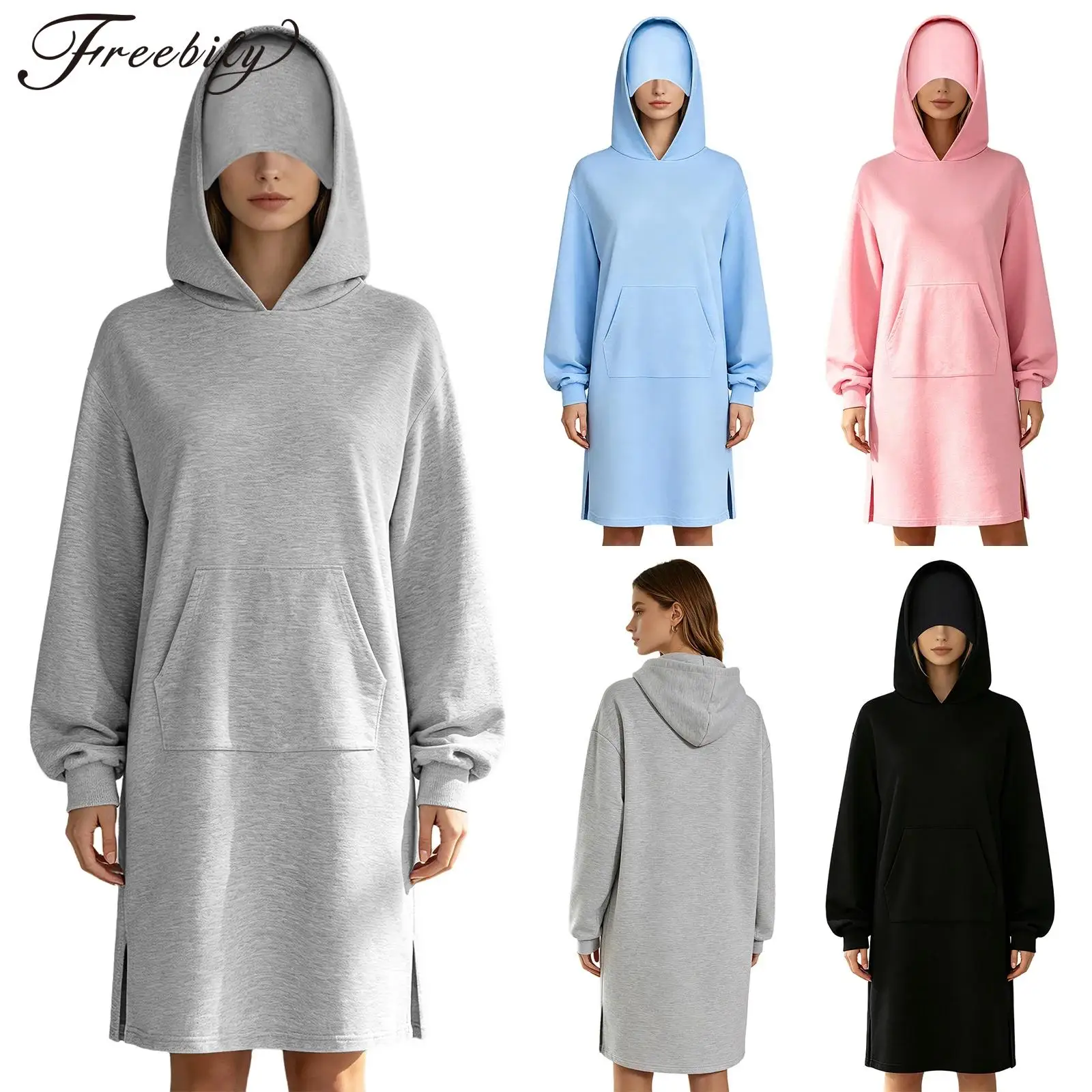 Women Oversized Hoodie Long Sleeve Hooded Pullover Top Outdoor Sports Workout Hooded Sweatshirt with Eye Mask Pocket
Women Oversized Hoodie Long Sleeve Hooded Pullover Top Outdoor Sports Workout Hooded Sweatshirt with Eye Mask Pocket