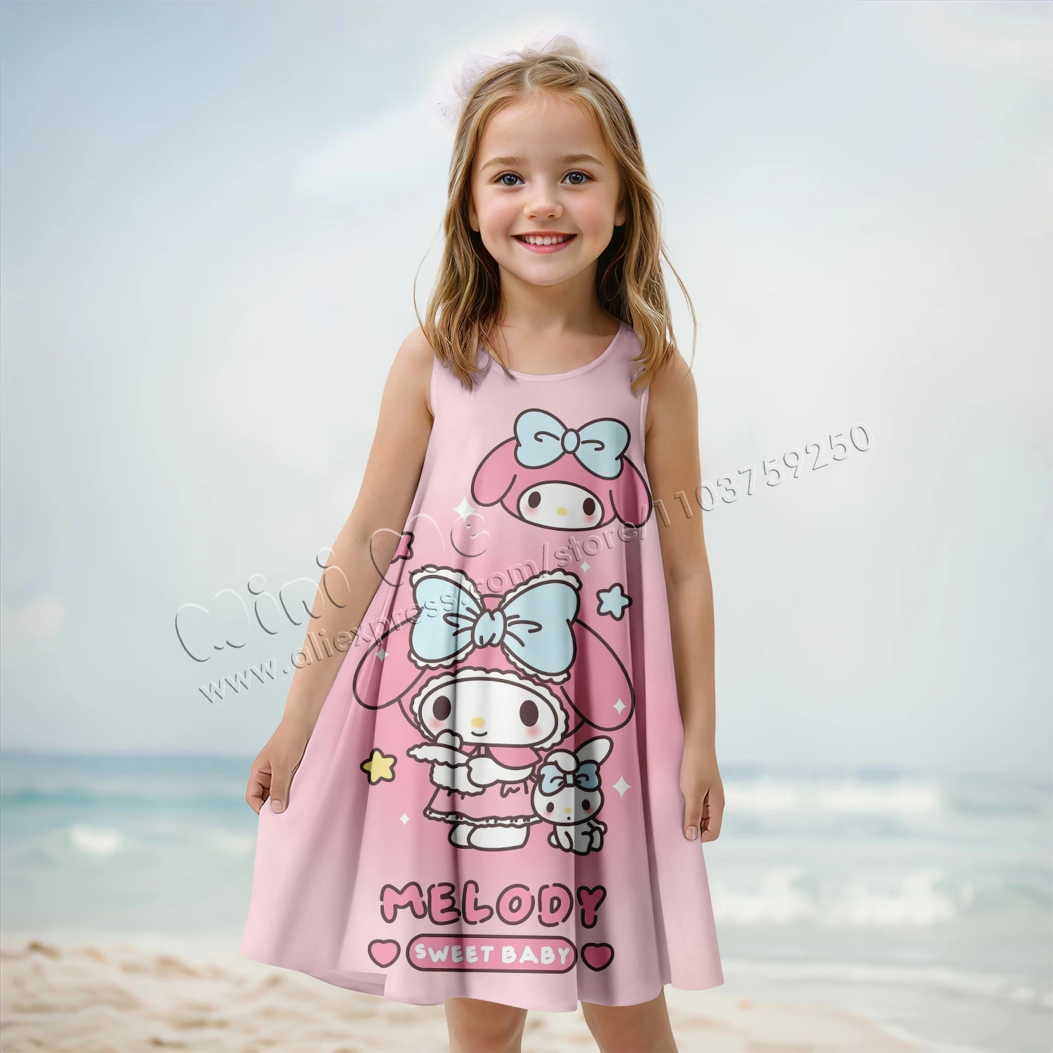 3D Printing MINISO Authorized sanrio Summer Is Suitable for Ages 3-14 Baby Dresses Girls Elegant Dresses Children Fashion
3D Printing MINISO Authorized sanrio Summer Is Suitable for Ages 3-14 Baby Dresses Girls Elegant Dresses Children Fashion
