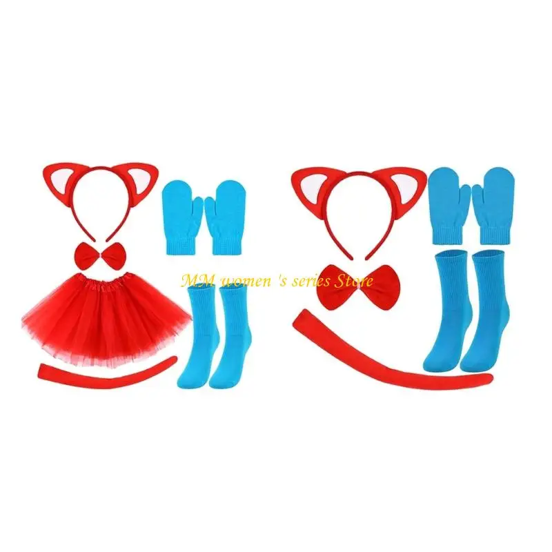 Q39C Cats Role Play Outfit Cats Ear Headband Tail Glove Sock Bowtie Halloween Cats Costume Accessory for Kid Boy Girl Cosplay
Q39C Cats Role Play Outfit Cats Ear Headband Tail Glove Sock Bowtie Halloween Cats Costume Accessory for Kid Boy Girl Cosplay