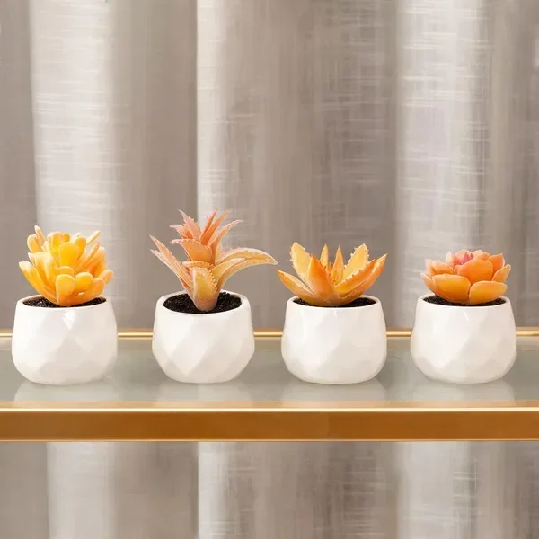 Artificial Faux Succulents in Pots, Orange Fake Plants for Women Desk, Small Realistic Faux
Artificial Faux Succulents in Pots, Orange Fake Plants for Women Desk, Small Realistic Faux