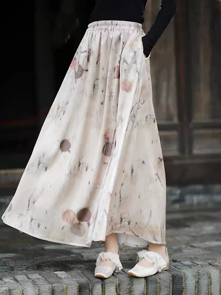 TIYIHAILEY Long Maxi Women Print Skirts Satin A-line Elastic Waist 2025 New Vintage Ladeis Skirts With Slit
TIYIHAILEY Long Maxi Women Print Skirts Satin A-line Elastic Waist 2025 New Vintage Ladeis Skirts With Slit