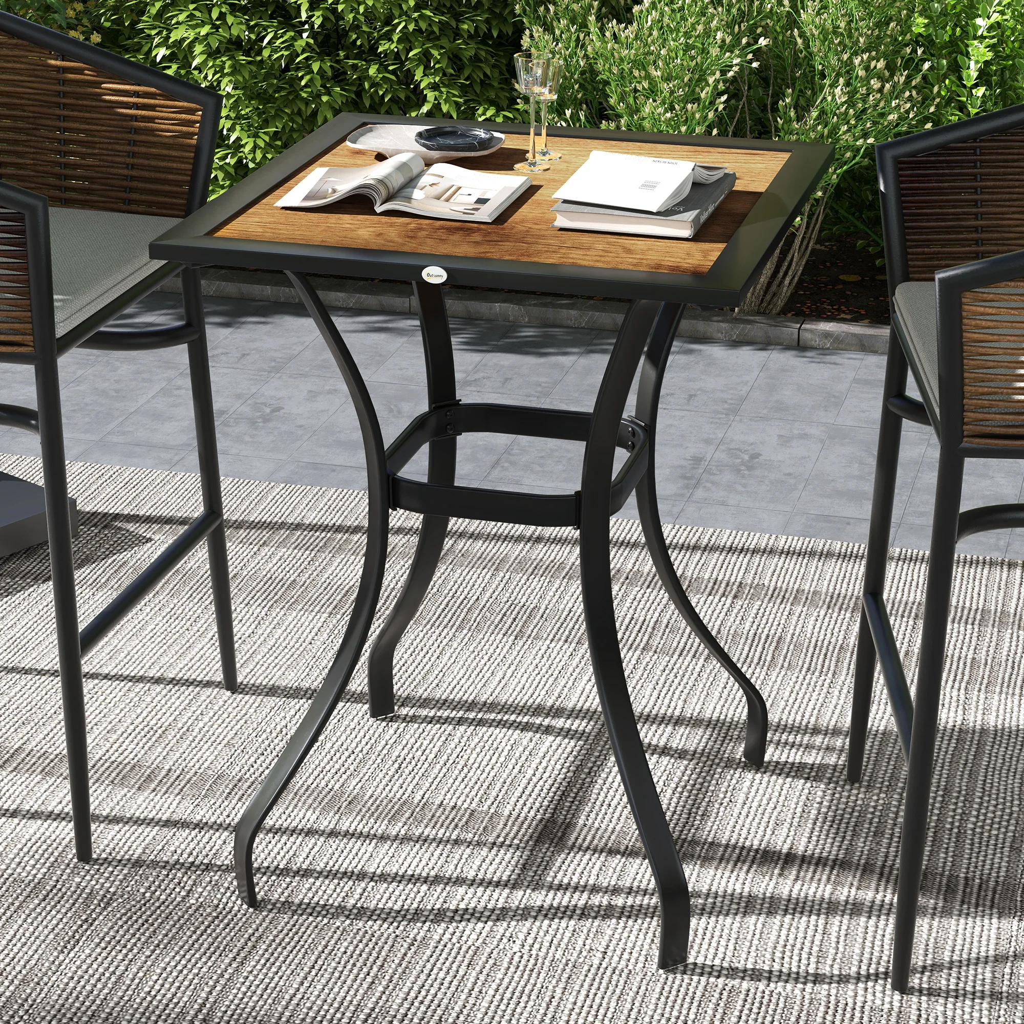 28 Inch Faux Wood Outdoor Dining Table Square Wood Like Garden Table Water Safe Rustproof Steel Frame for Patio Garden Brown
28 Inch Faux Wood Outdoor Dining Table Square Wood Like Garden Table Water Safe Rustproof Steel Frame for Patio Garden Brown