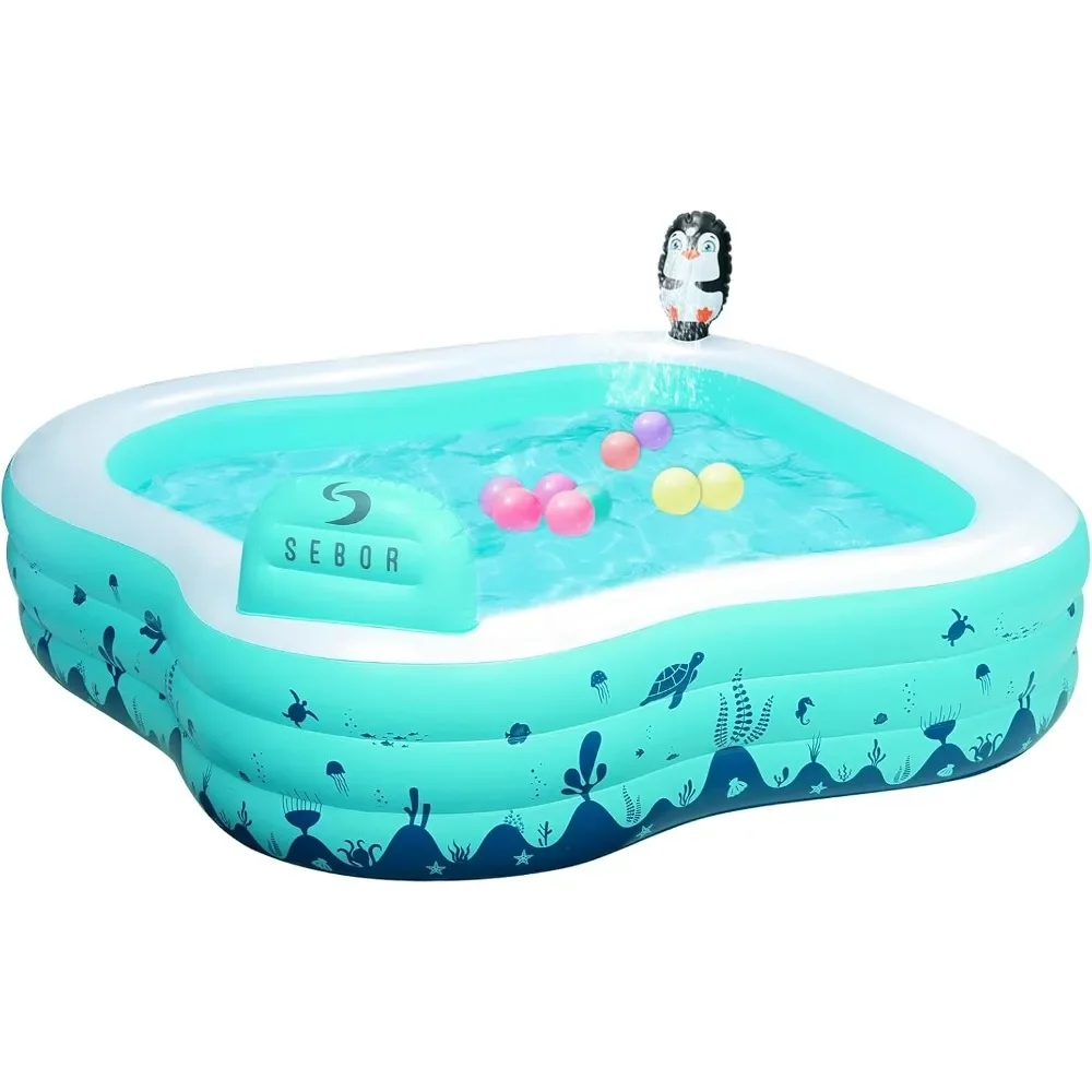 Inflatable Swimming Pool, Kids Pool with Sprinkler, 97" X 90" X 20" Full-Sized Family Blow Up Pools, above Ground Backyard Pool
Inflatable Swimming Pool, Kids Pool with Sprinkler, 97" X 90" X 20" Full-Sized Family Blow Up Pools, above Ground Backyard Pool