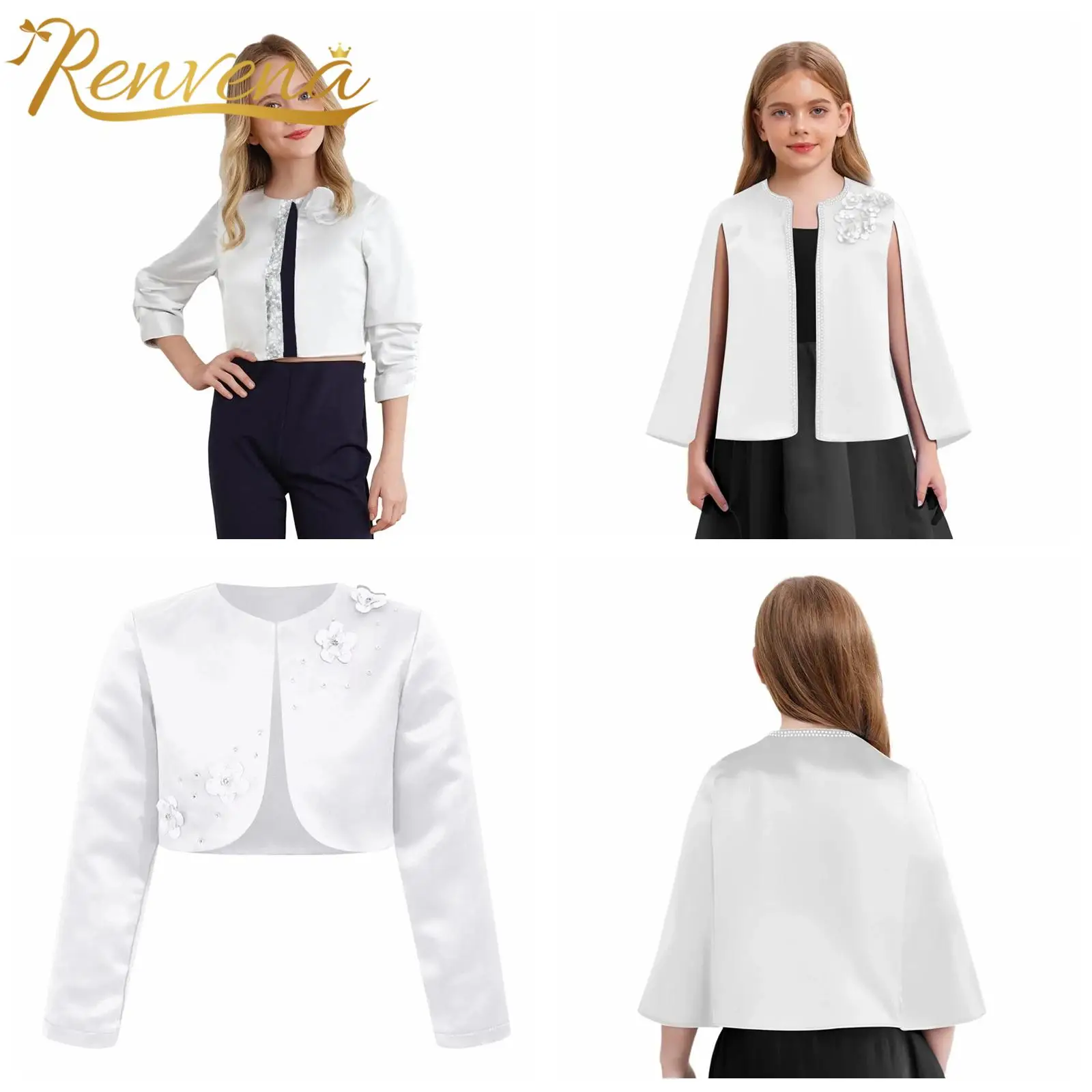 Satin Girls Bolero Jacket Coats Holy Communion Wedding Party Bolero Shrug Children Open Front Cardigan Kids Coat Festive Cape
Satin Girls Bolero Jacket Coats Holy Communion Wedding Party Bolero Shrug Children Open Front Cardigan Kids Coat Festive Cape