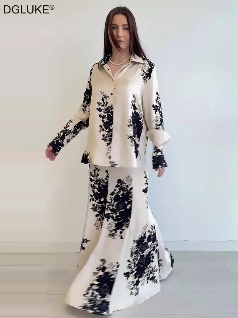 DGLUKE Floral Print Two Piece Set Women Outfit 2025 Elegant Long Skirt And Shirt Set Woman Office Outfits Co ord Sets
DGLUKE Floral Print Two Piece Set Women Outfit 2025 Elegant Long Skirt And Shirt Set Woman Office Outfits Co ord Sets