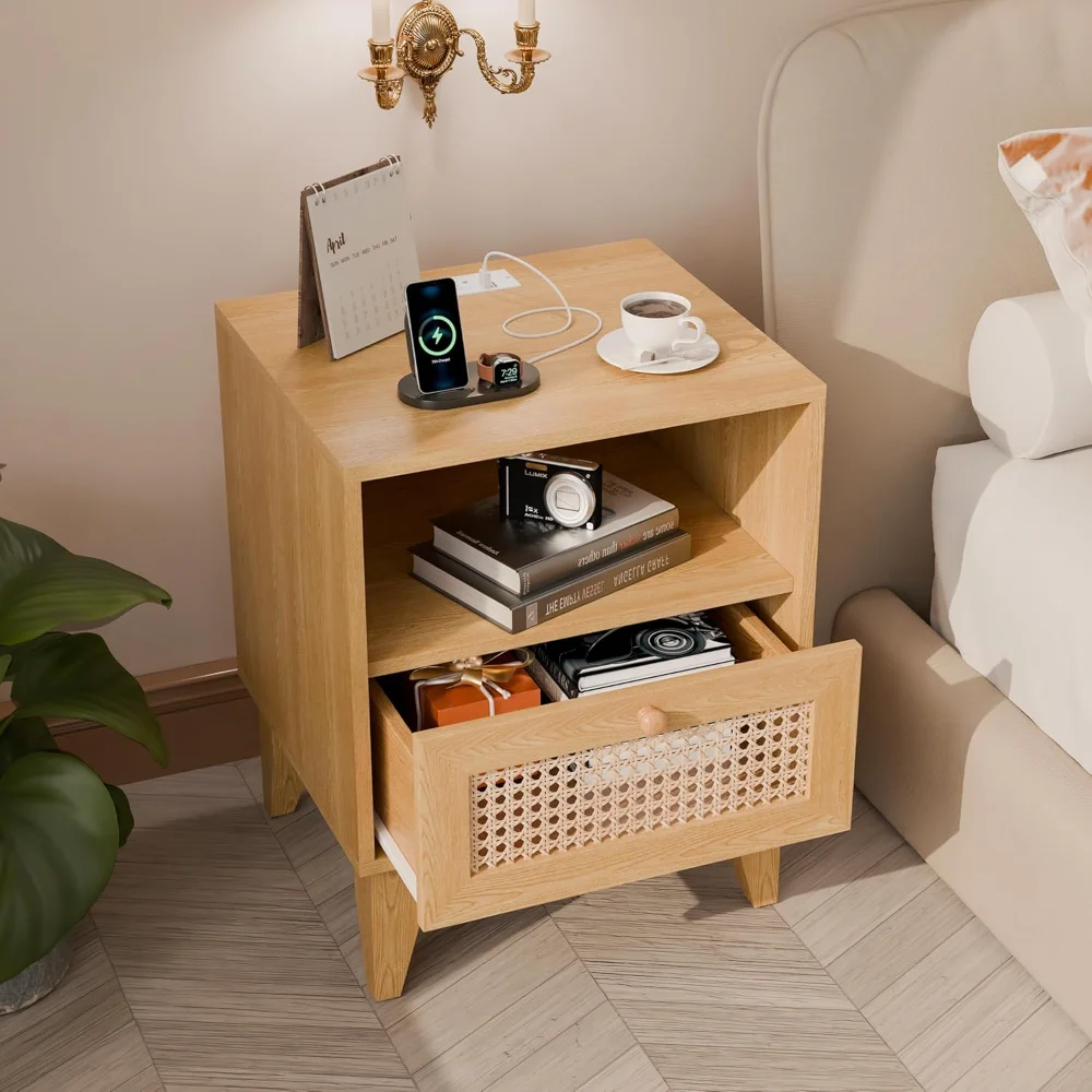Night Stand with Drawers, Night Stand with Charger Station, Bed End Table, Boho Bedside Table, Nightstands
Night Stand with Drawers, Night Stand with Charger Station, Bed End Table, Boho Bedside Table, Nightstands