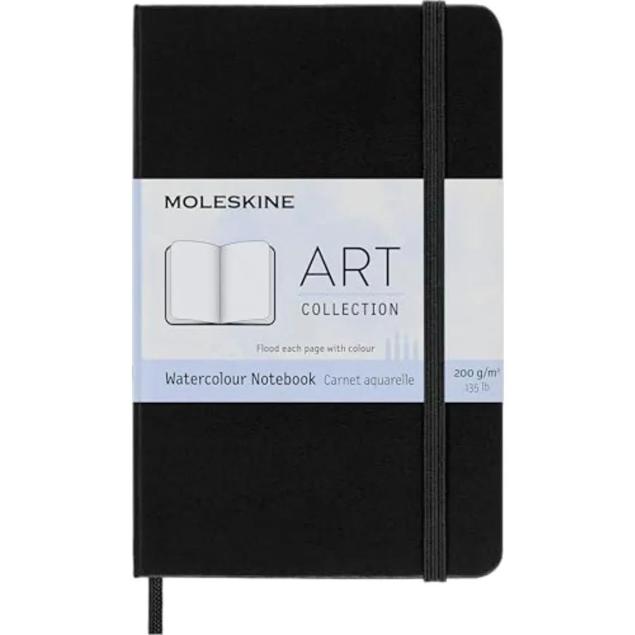 Art Watercolor Notebook, Hard Cover, Pocket 3.5" x 5.5" Plain/Blank, Black, 60 Pages
Art Watercolor Notebook, Hard Cover, Pocket 3.5" x 5.5" Plain/Blank, Black, 60 Pages
