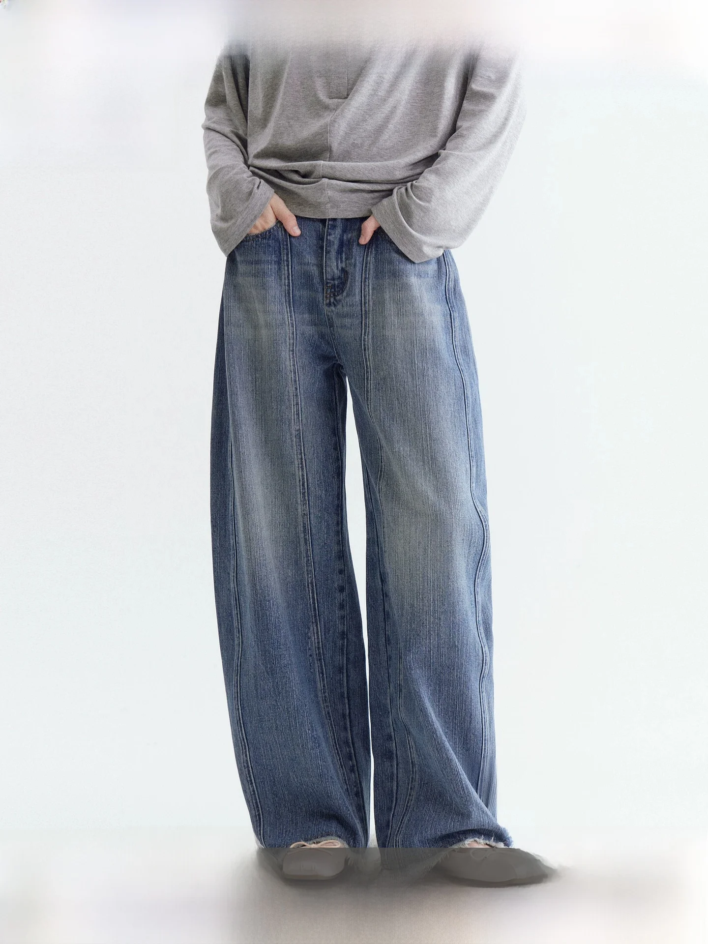 Fano Women's Loose Straight Leg Jeans Versatile Washed Outfit Casual Cotton Denim Pants Classic Blue Spring Autumn Fashion
Fano Women's Loose Straight Leg Jeans Versatile Washed Outfit Casual Cotton Denim Pants Classic Blue Spring Autumn Fashion