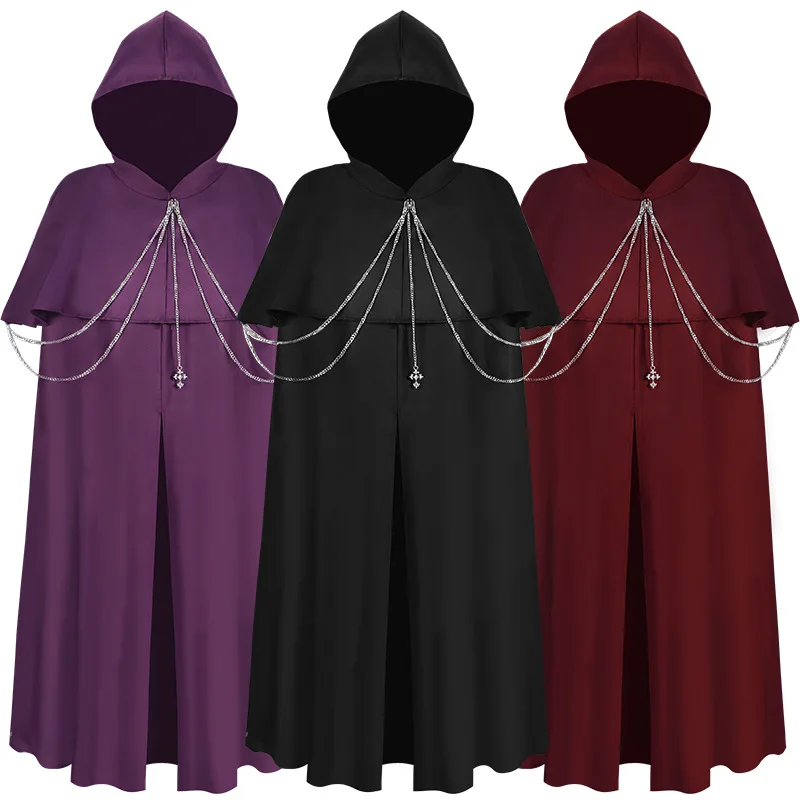 Adult Halloween Monk Cape Steampunk Gothic Evil Group Cloak with Metal Chain Medieval Church Cosplay with Cross
Adult Halloween Monk Cape Steampunk Gothic Evil Group Cloak with Metal Chain Medieval Church Cosplay with Cross