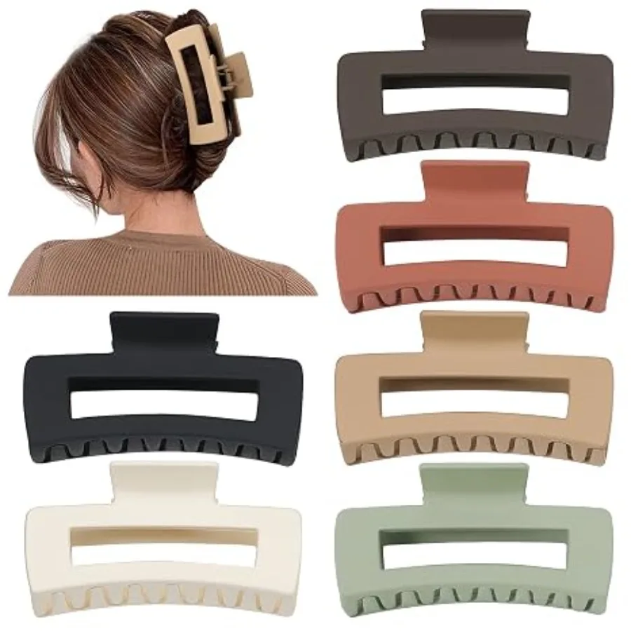 4 Inch Big Hair Claw Clips 6 Pcs Large Claw for Thick Hair Square Hair Clips for Women Rectangle Hair Clips Nonslip Acrylic Banana Jaw Clips Hair Accessories for Girls (Brown)
4 Inch Big Hair Claw Clips 6 Pcs Large Claw for Thick Hair Square Hair Clips for Women Rectangle Hair Clips Nonslip Acrylic Banana Jaw Clips Hair Accessories for Girls (Brown)