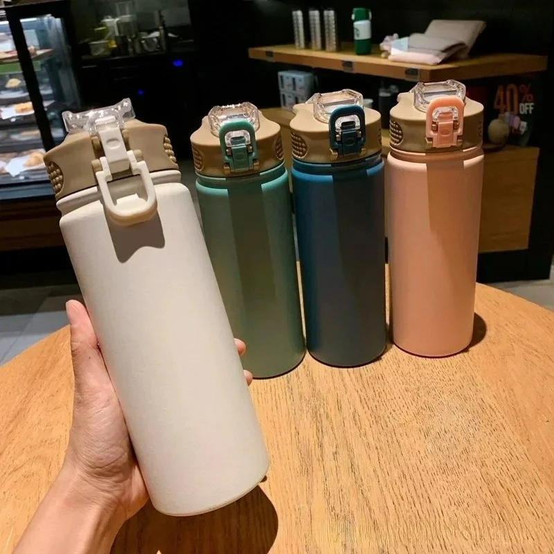 600/750ML Thermos Bottle With Straw Stainless Steel Car Thermal Cup Sports Water Bottles Keeps Cold and Heat Thermal Mug
600/750ML Thermos Bottle With Straw Stainless Steel Car Thermal Cup Sports Water Bottles Keeps Cold and Heat Thermal Mug