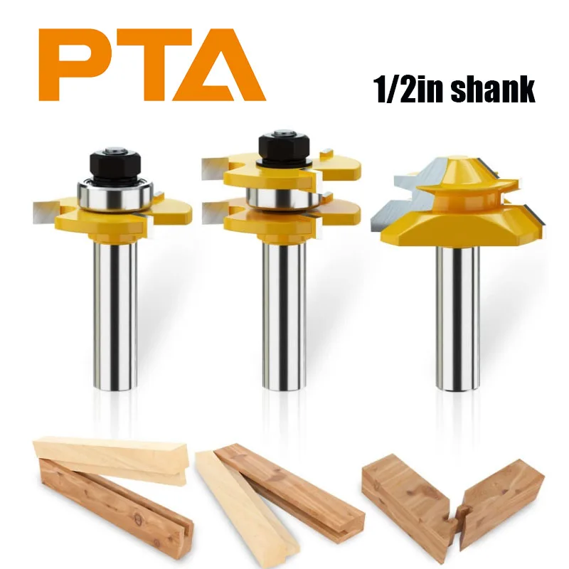 Tongue and Groove Router Bits Tool Set with 1/2" Shank, 3 Teeth T Shape Wood Milling Cutter Woodworking Tool, 45 Degree Lock Mit
Tongue and Groove Router Bits Tool Set with 1/2" Shank, 3 Teeth T Shape Wood Milling Cutter Woodworking Tool, 45 Degree Lock Mit