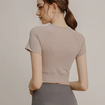 여성용 반팔 티셔츠, 빠른 건조, 통기성 피트니스 웨어, 러닝 타이트 요가복, 여름 체육복, 신상 스포츠
