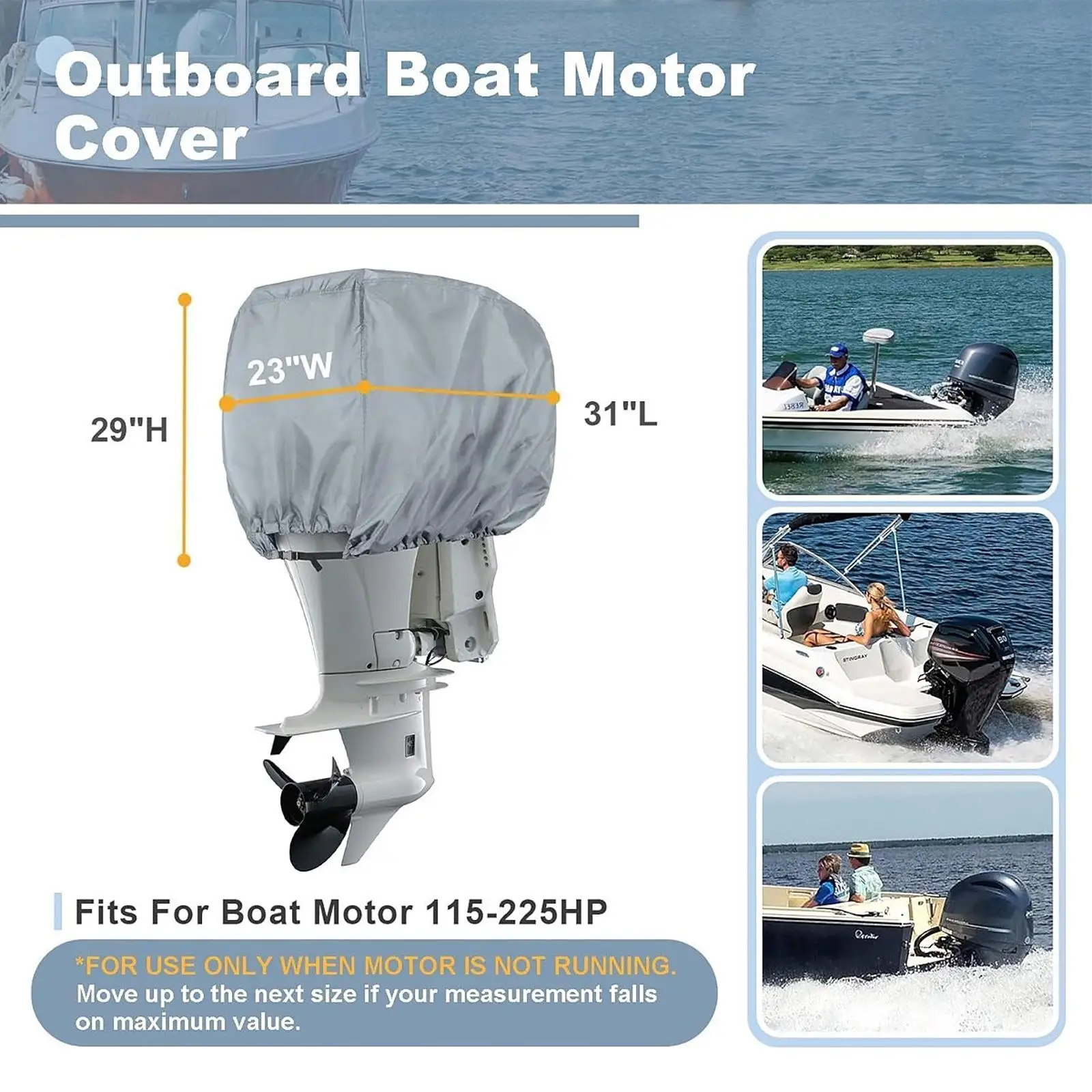 Outboard Motor Cover Sturdy Portable Marine for Motor 115-225 Lightweight Waterproof Outboard Engine Cover Protector
Outboard Motor Cover Sturdy Portable Marine for Motor 115-225 Lightweight Waterproof Outboard Engine Cover Protector