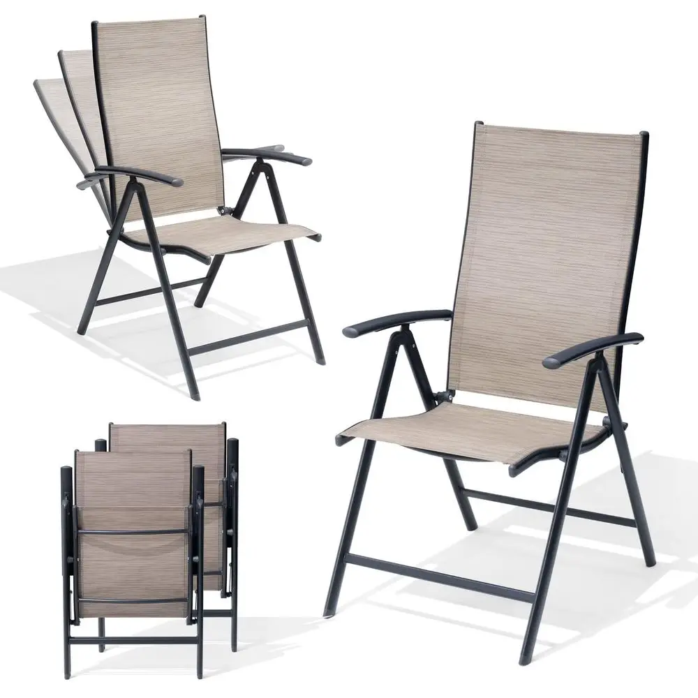 Folding Patio Chairs Set of 4, 7Level Adjustable Recliner High Back Foldable Outdoor Lawn Chairs for Camping, Lawn, Pool, Backy
Folding Patio Chairs Set of 4, 7Level Adjustable Recliner High Back Foldable Outdoor Lawn Chairs for Camping, Lawn, Pool, Backy
