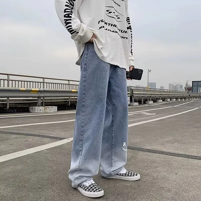 Washed Vintage American Street Style Jeans Men's Spring Autumn Loose Straight Leg High Street Vibe Long Trousers
Washed Vintage American Street Style Jeans Men's Spring Autumn Loose Straight Leg High Street Vibe Long Trousers