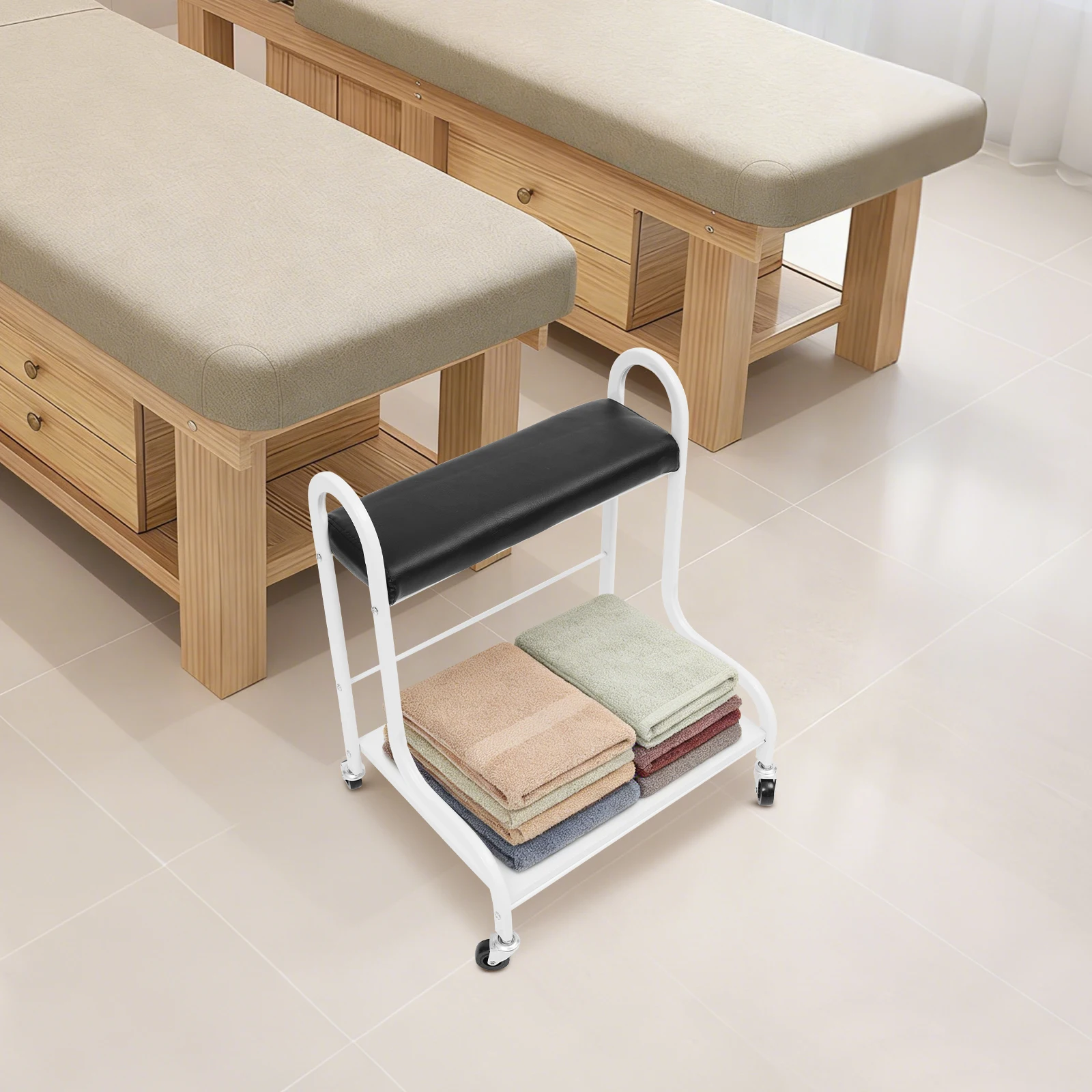 Bymaocar Rolling Foot Bath Cart Pedicure Chairs Salon Trolley Beauty Trolley Black Wood Metal Powder Coated Heavy Duty 220lbs Capacity for Pedicure Foot Spa Manicure Massage with Soft Cushion
Bymaocar Rolling Foot Bath Cart Pedicure Chairs Salon Trolley Beauty Trolley Black Wood Metal Powder Coated Heavy Duty 220lbs Capacity for Pedicure Foot Spa Manicure Massage with Soft Cushion
