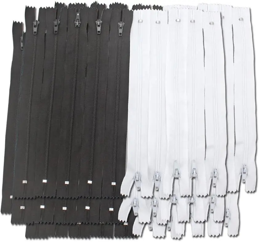 Nylon Coil Zippers 100Pcs 9 Inches for Sewing, Black and White Zippers for Tailor and Crafter, 2 Colors 50 Pcs Each
Nylon Coil Zippers 100Pcs 9 Inches for Sewing, Black and White Zippers for Tailor and Crafter, 2 Colors 50 Pcs Each