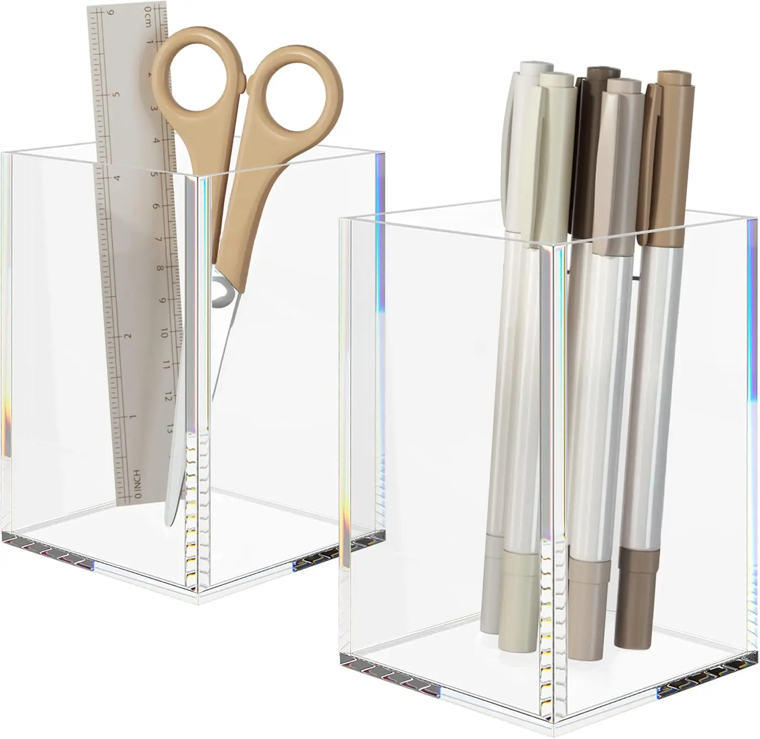 Acrylic Pen Holder 2 Pack, Clear Pencil Cup for Desk Organization, Stationery Organizer for Office Supplies
Acrylic Pen Holder 2 Pack, Clear Pencil Cup for Desk Organization, Stationery Organizer for Office Supplies