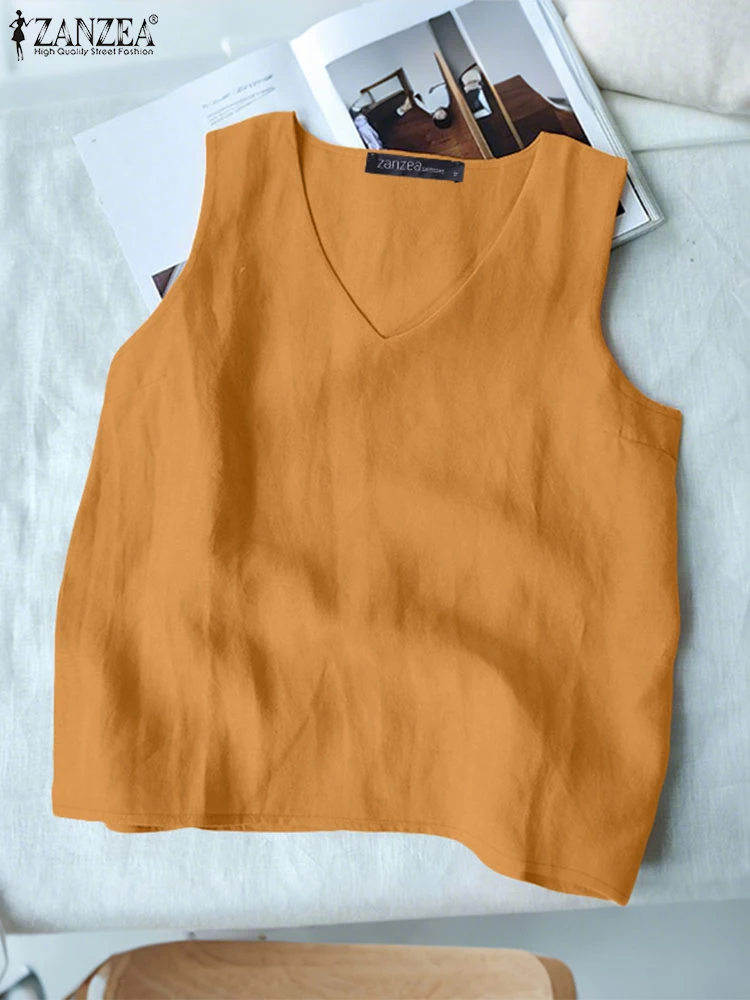 ZANZEA Casual Breathable Tank Tops Comfort Everyday Simple 2025 Summer Basic Sleeveless Tops Cotton V-Neck Womens Solid Tanks
ZANZEA Casual Breathable Tank Tops Comfort Everyday Simple 2025 Summer Basic Sleeveless Tops Cotton V-Neck Womens Solid Tanks
