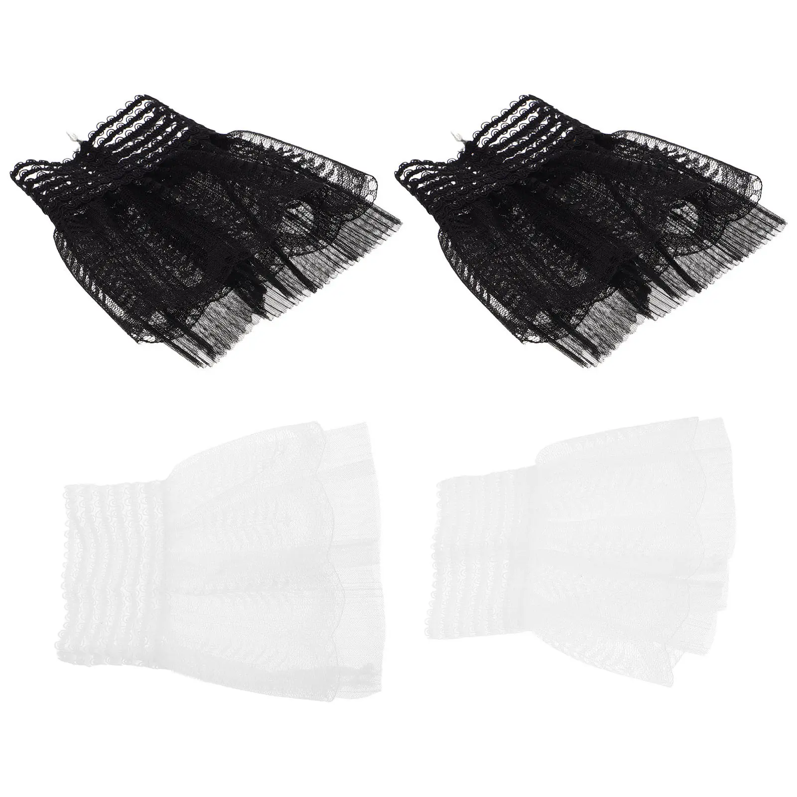2Pairs Detachable Lace Cuffs Decorative Layered Victorian Wrist Sleeves Bridal Costume Party Elegant Wrist Embellishments
2Pairs Detachable Lace Cuffs Decorative Layered Victorian Wrist Sleeves Bridal Costume Party Elegant Wrist Embellishments