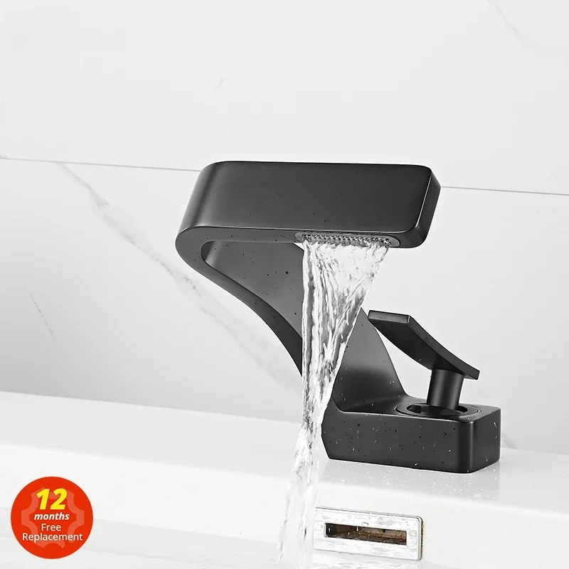 Bathroom Deck Mounted Basin Faucet Black Sink Tap Single Hole Water Tap Hot and Cold Mitigeur Salle De Bain Mixer Faucetfaucets
Bathroom Deck Mounted Basin Faucet Black Sink Tap Single Hole Water Tap Hot and Cold Mitigeur Salle De Bain Mixer Faucetfaucets