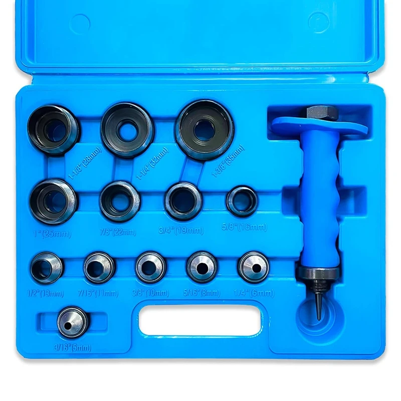 New-Hole Punch Set 14Pcs Hollow Punch Kit Gasket Punch Set Gasket Cutter Foam Leather Punches Tools 3/16 Inch To 1-3/8 Inch
New-Hole Punch Set 14Pcs Hollow Punch Kit Gasket Punch Set Gasket Cutter Foam Leather Punches Tools 3/16 Inch To 1-3/8 Inch