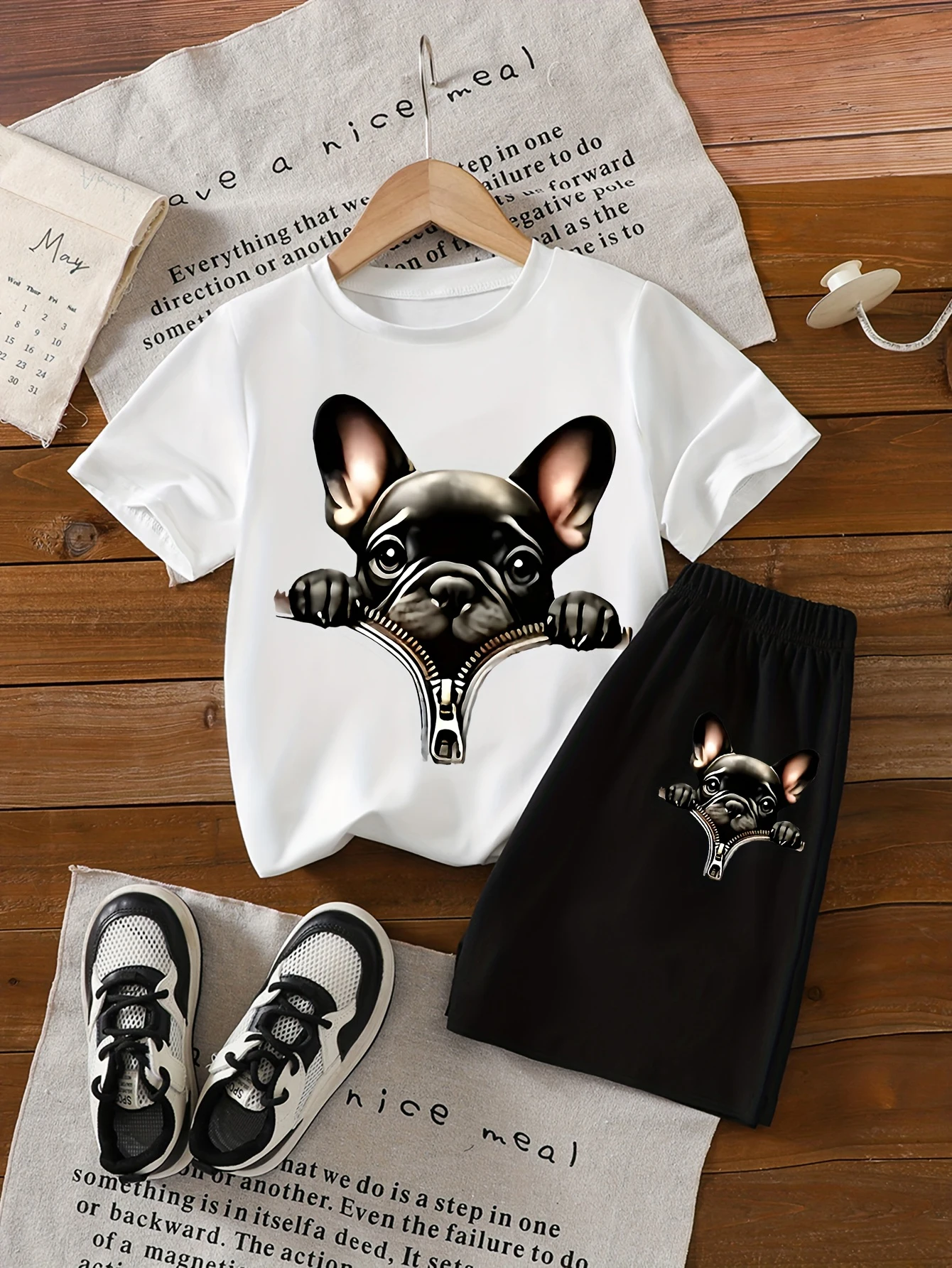 2 предмета: летний милый комплект из шорт и футболки с короткими рукавами для девочек с принтами мультяшных шар-пей
2 предмета: летний милый комплект из шорт и футболки с короткими рукавами для девочек с принтами мультяшных шар-пей