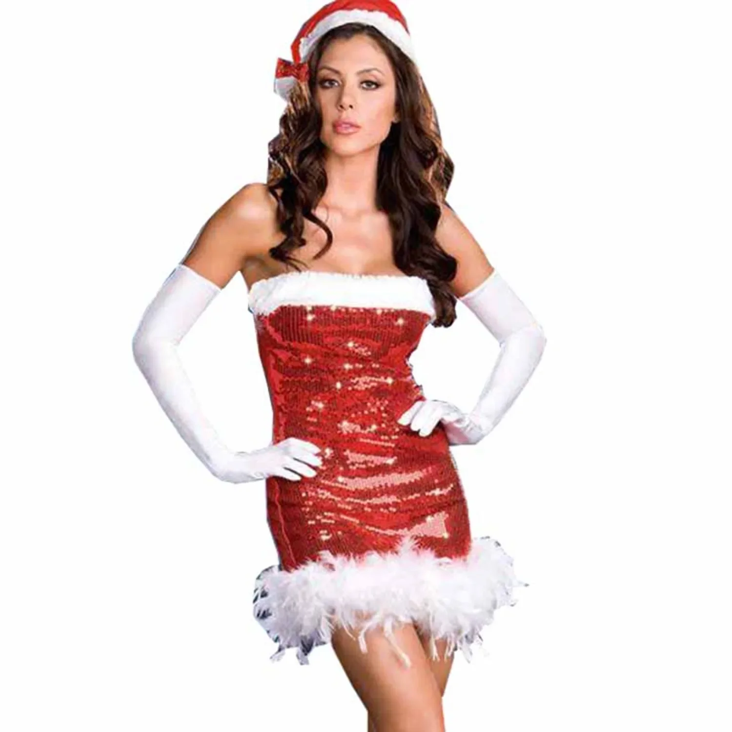 Women Christmas Dress Women Christmas Costume For Adult Red Velvet Fur Sexy Santa Tube Sequin Fancy Party Dress Cosplay
Women Christmas Dress Women Christmas Costume For Adult Red Velvet Fur Sexy Santa Tube Sequin Fancy Party Dress Cosplay