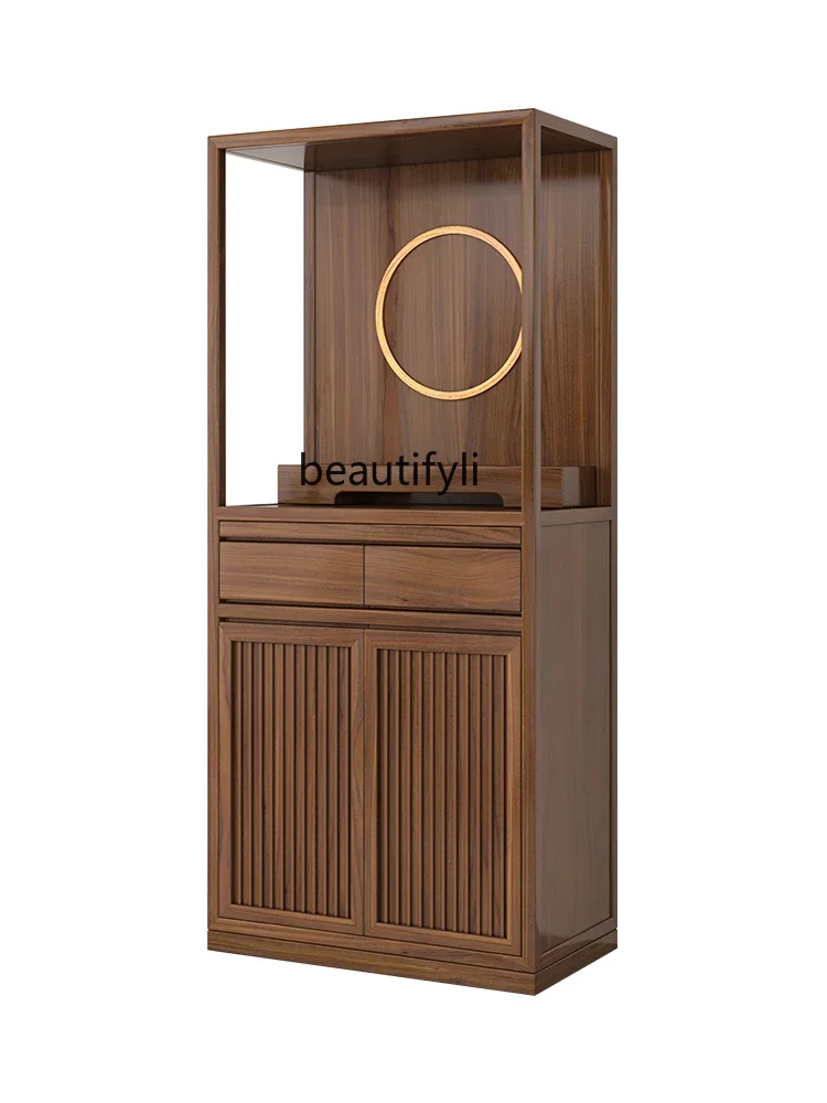 Black walnut Buddhist hall Chinese vertical cabinet Tibetan Buddhist table cabinet household simple shrine
Black walnut Buddhist hall Chinese vertical cabinet Tibetan Buddhist table cabinet household simple shrine