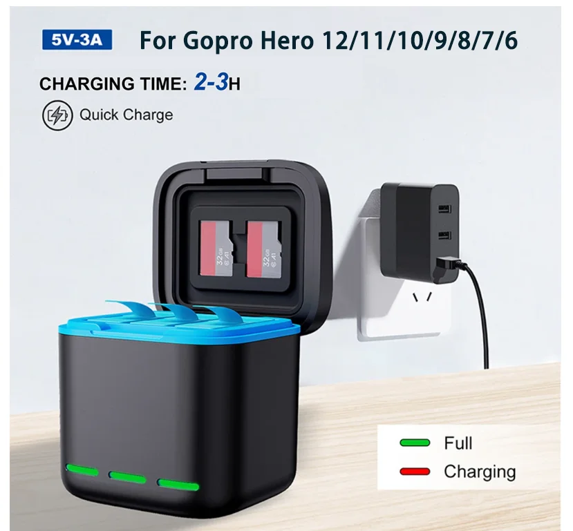 1-2 комплекта зарядного устройства с 3 слотами для GoPro Hero 12 11 10 9 8 для быстрой зарядки с 2 слотами SD для Go Pro Hero 12 11 10 9
1-2 комплекта зарядного устройства с 3 слотами для GoPro Hero 12 11 10 9 8 для быстрой зарядки с 2 слотами SD для Go Pro Hero 12 11 10 9