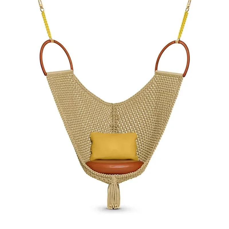 High-end indoor hanging swing chair outdoor garden gold rope cotton lanyard hammock
High-end indoor hanging swing chair outdoor garden gold rope cotton lanyard hammock
